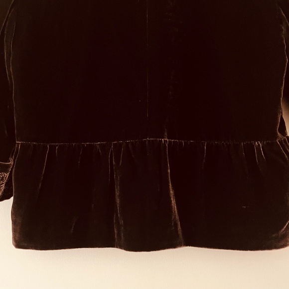 Tahari Brown Velvet Jacket Brown Size 4 - Picture 4 of 6